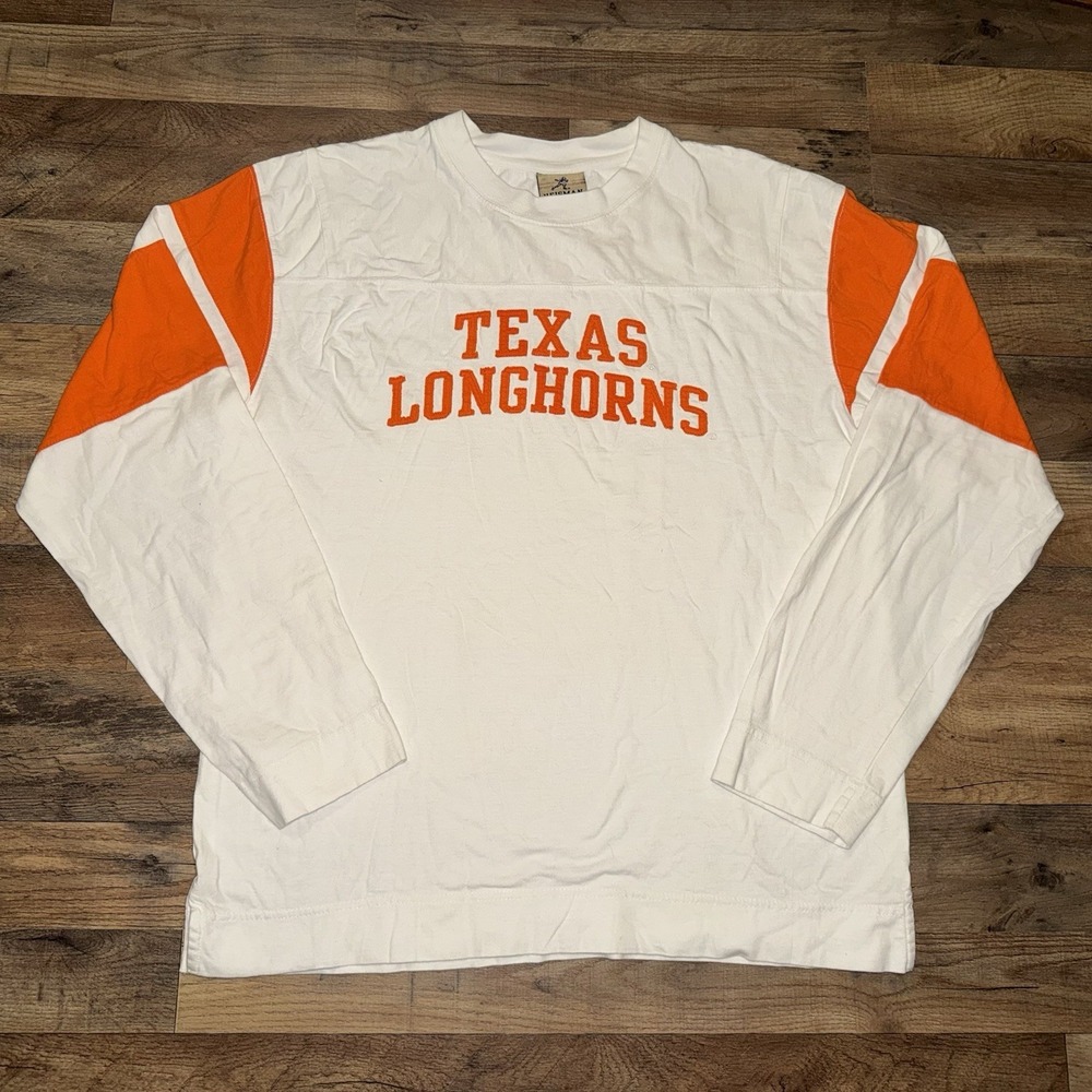 Texas Longhorns Reebok Shirt Mens L White Orange Long Sleeve Heisman Collection